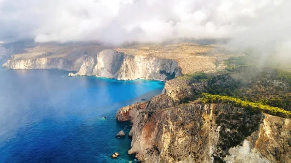Yunanistan Zakynthos Kentindeki Yon Denizi Kıyılarının Insansız Hava Aracı Görüntüsü — Stok fotoğraf