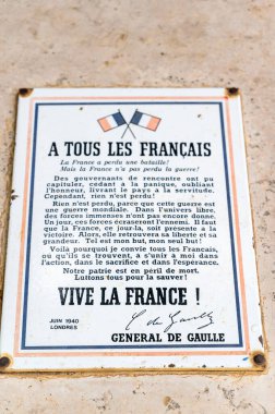 GRASSE, FRANCE - 3 Eylül 2021 Dünya Savaşı Anıtı