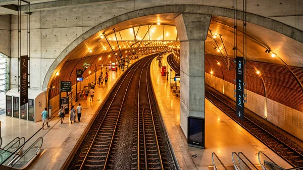 Monaco August 2021 Utsikt Över Tunnelbanestationen Belysning — Stockfoto