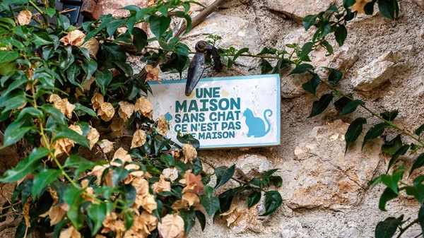 Antibes Francia Agosto 2021 Cartello Muro Con Verde — Foto Stock