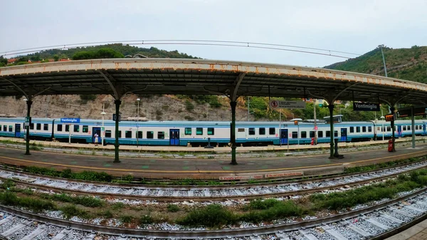 Ventimiglia Italien September 2021 Blick Auf Den Bahnhof Zug — Stockfoto