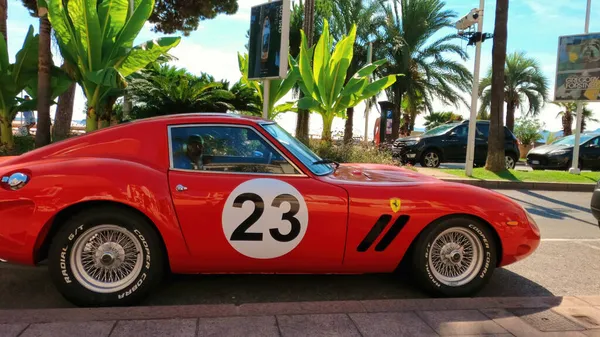 Cannes France September 2021 Side View Red Vintage Racing Ferrari Royalty Free Stock Photos