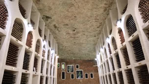 Cricova Moldova Outubro 2021 Caves Cricova Salas Coleta Vinhos Galeria — Vídeo de Stock