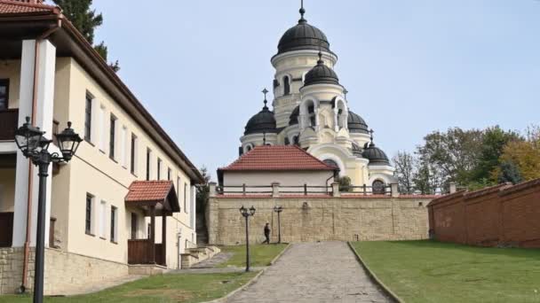 Capriana Moldova Octubre 2021 Iglesia Del Monasterio Capriana — Vídeos de Stock