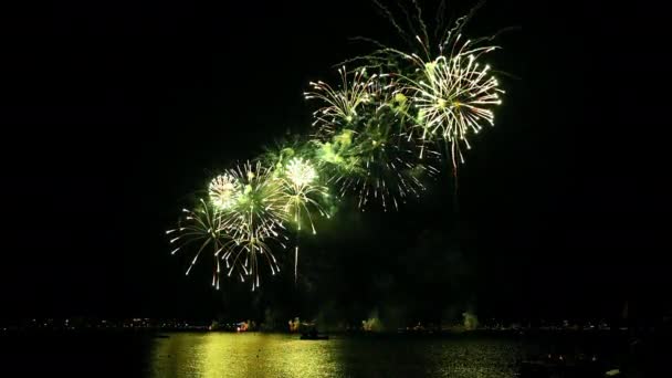 フランスのカンヌ花火大会で花火 スローモーション — ストック動画