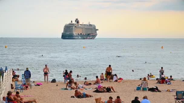 Cannes Frankrike Augusti 2021 Utsikt Över Stranden Med Vilande Människor — Stockvideo