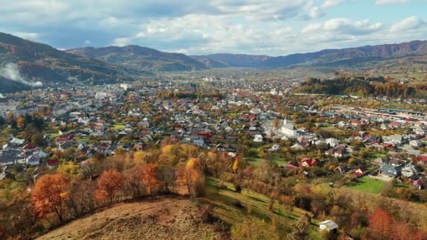 Vue Aérienne Par Drone Viseu Sus Roumanie Beaucoup Bâtiments Résidentiels — Video