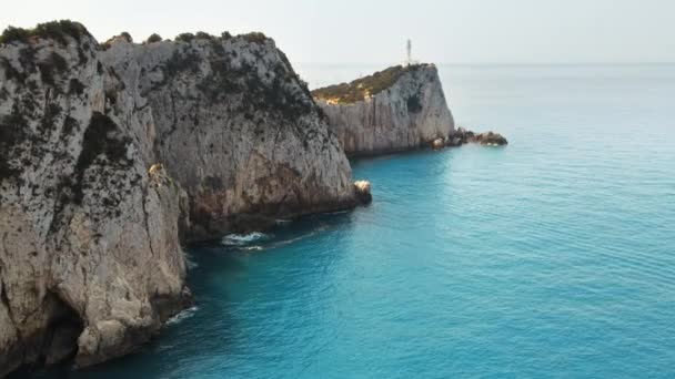 Vue Aérienne Par Drone Côte Mer Ionienne Zante Grèce Crête — Video