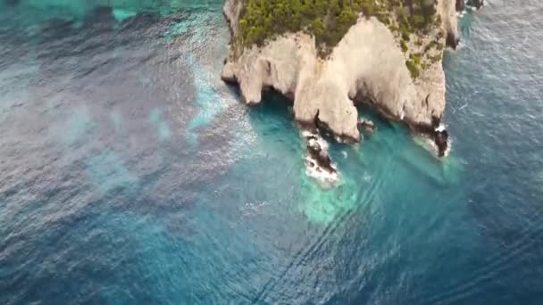 Veduta Aerea Drone Della Costa Del Mar Ionio Zante Grecia — Video Stock