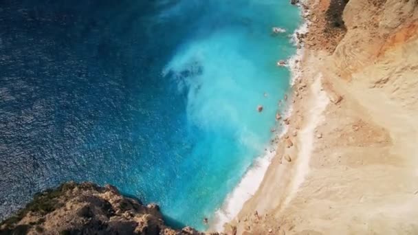 Vista Aérea Del Dron Costa Del Mar Jónico Zakynthos Grecia — Vídeos de Stock