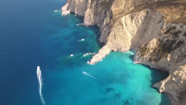 Vue Aérienne Par Drone Côte Mer Ionienne Zante Grèce Crête — Video
