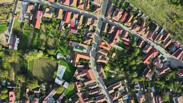 Veduta Aerea Drone Delle Fagaras Romania Diversi Edifici Residenziali Strade — Video Stock