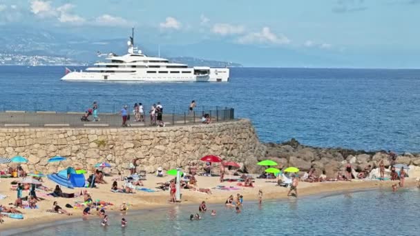 Antibes Francia Agosto 2021 Vista Costa Del Mar Mediterráneo Playa — Vídeos de Stock