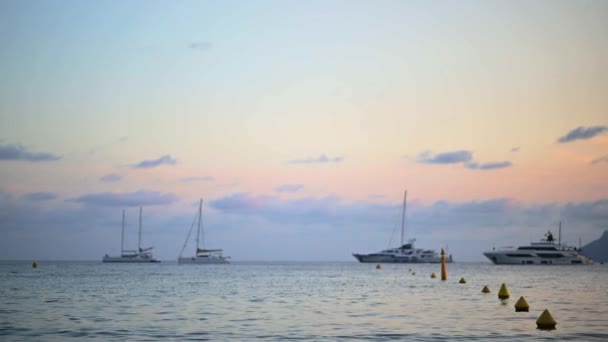 Costa Mediterranea Con Yacht Cannes Tramonto Francia — Video Stock