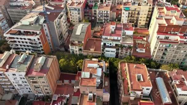 Barcelona Ισπανια Νοεμβριοσ 2021 Αεροπλάνο Άποψη Της Πόλης Μπλοκ Πολλαπλά — Αρχείο Βίντεο