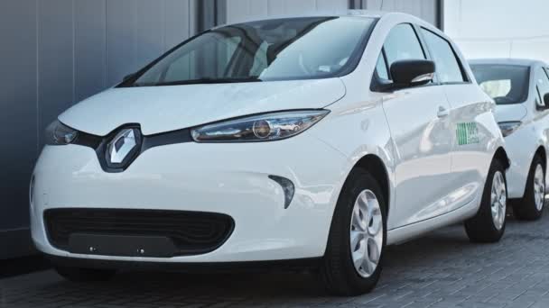 Chisinau Moldova November 2021 Parkender Elektrischer Renault Zoe — Stockvideo