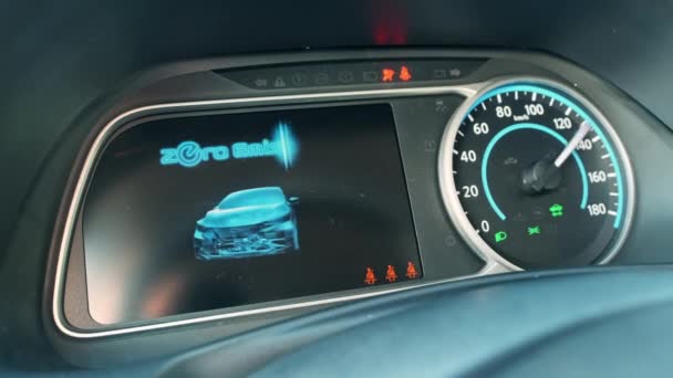 Chisinau Moldova Července 2021 Elektrický Interiér Nissan Leaf Palubní Deska — Stock video