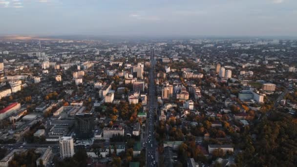 Вид Воздуха Город Кишинев Осенью Молдова — стоковое видео