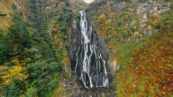 Aerial Drone View Nature Romania Balea Waterfall Located Carpathian Mountains — Stock Photo, Image
