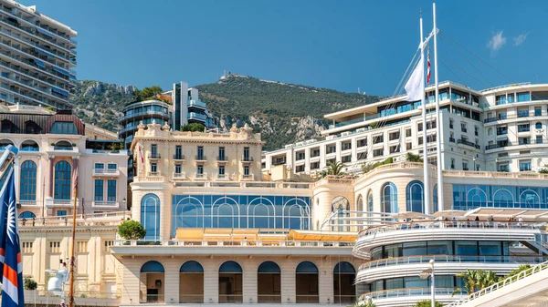 Городской Пейзаж Монако Несколько Зданий Выполненных Традиционном Современном Стиле Холмы — стоковое фото