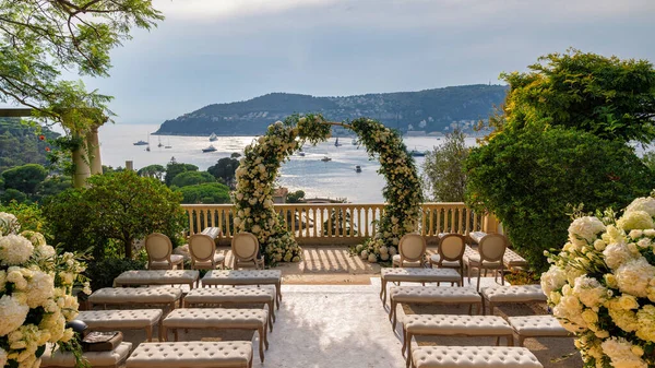 Terasa Vile Ephrussi Rothschild Výhled Moře Saint Jean Cap Ferrat — Stock fotografie