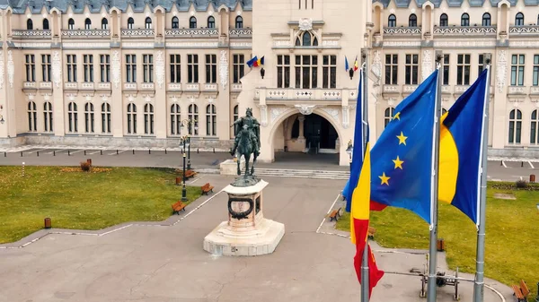 Veduta Aerea Drone Del Palazzo Della Cultura Centro Piazza Con — Foto Stock