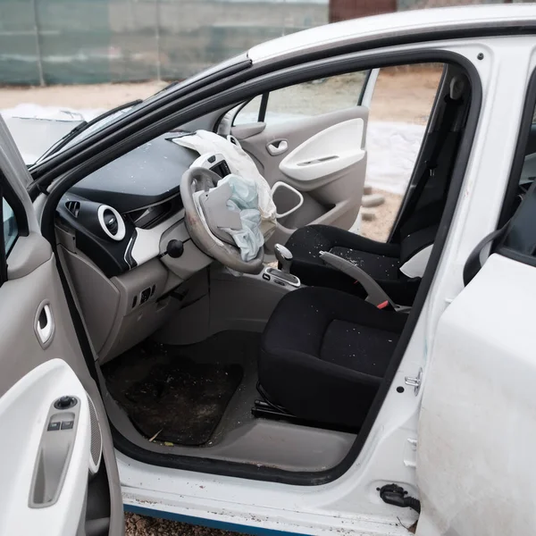 Autóbaleset Frontális Ütközés Biztonsági Ötlet — Stock Fotó