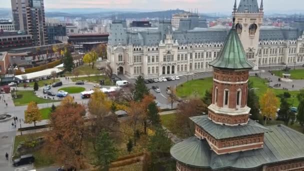 Iasi Romania Kasım 2021 Romanya Nın Iasi Kentindeki Merkez Binaların — Stok video