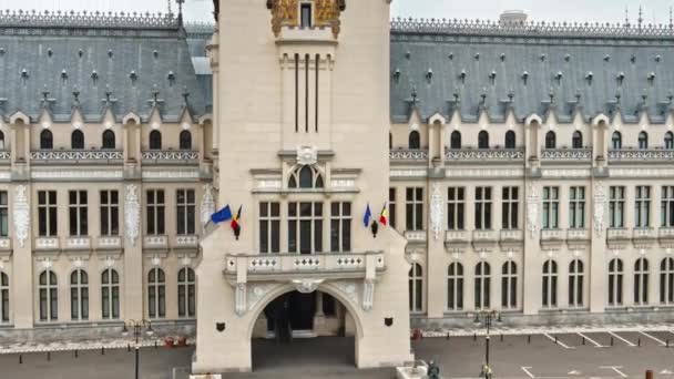 Iasi Roménia Novembro 2021 Vista Aérea Drones Palácio Cultura Centro — Vídeo de Stock
