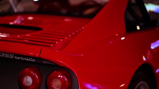 Grasse Frankreich September 2021 Roter Oldtimer Parkt Ferrari F355 Berlinetta — Stockvideo