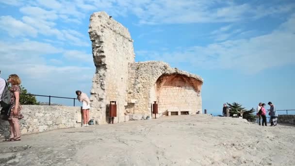 Menton Francja Wrzesień 2021 Starożytne Miejsce Historyczne Chodzący Ludzie Zwolniony — Wideo stockowe