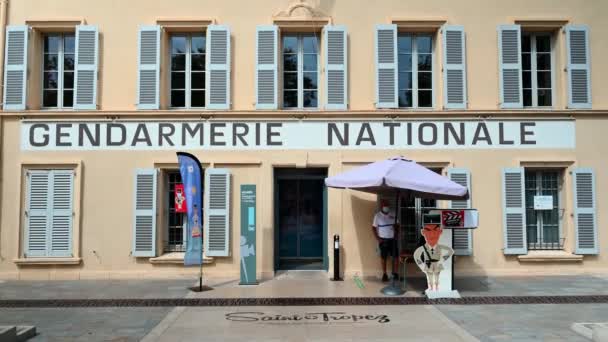 Saint Tropez Frankrike September 2021 National Gendarmerie Museum History Cinema — Stockvideo