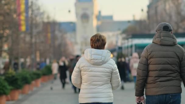 Iasi Rumunia Grudzień 2021 Krajobraz Miasta Centrum Miasta Wielu Spacerujących — Wideo stockowe