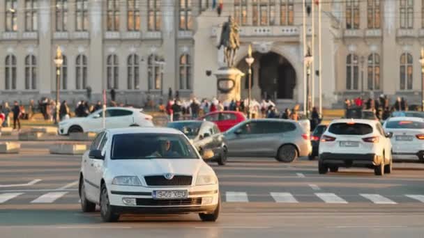 Iasi Roumanie Décembre 2021 Paysage Urbain Centre Ville Route Avec — Video