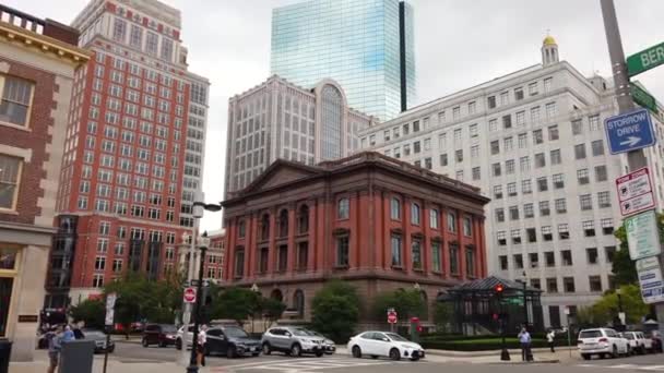 Boston Usa September 2019 Stadsbild Gata Med Byggnader Traditionella Och — Stockvideo