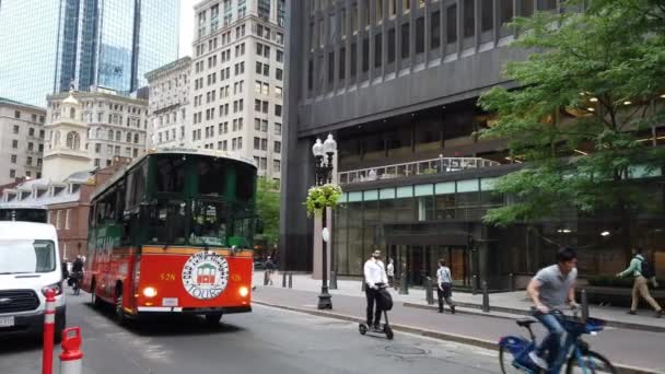 2016 Boston Usa September 2019 Streetscape Downtown 전통적 현대적 스타일의 — 비디오