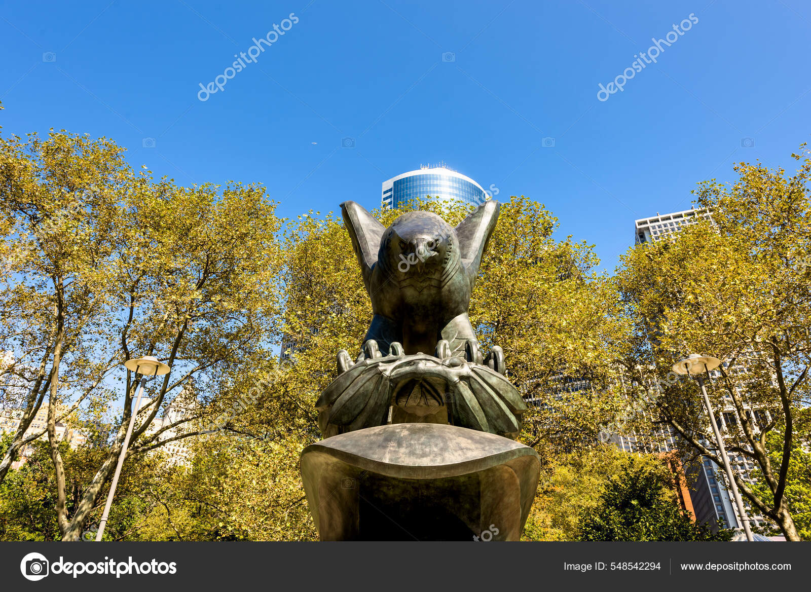 Bronze Eagle Monument East Coast Memorial Battery Park New York Stock