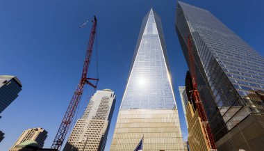 New York şehir merkezi, ABD. Dünya Ticaret Merkezi ve diğer gökdelenler, inşaat çalışmaları