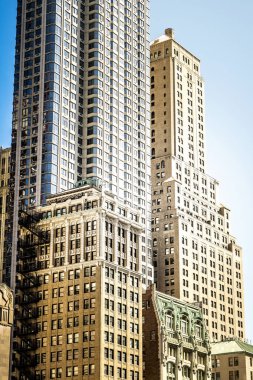 New York şehir merkezi, ABD. Modern gökdelenler ve imparatorluk tarzında yapılmış eski binalar