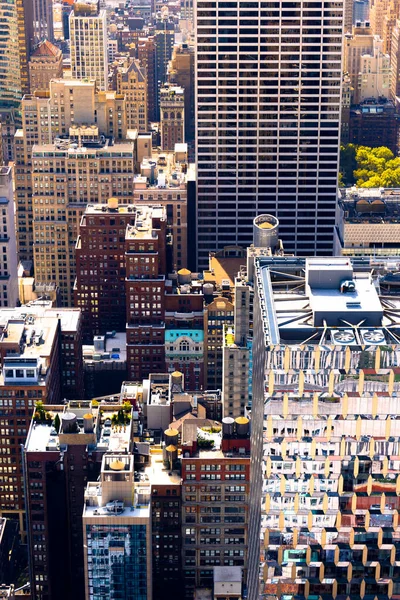 View New York Downtown View Point Usa Multiple Skyscrapers Roofs — Stock Photo, Image