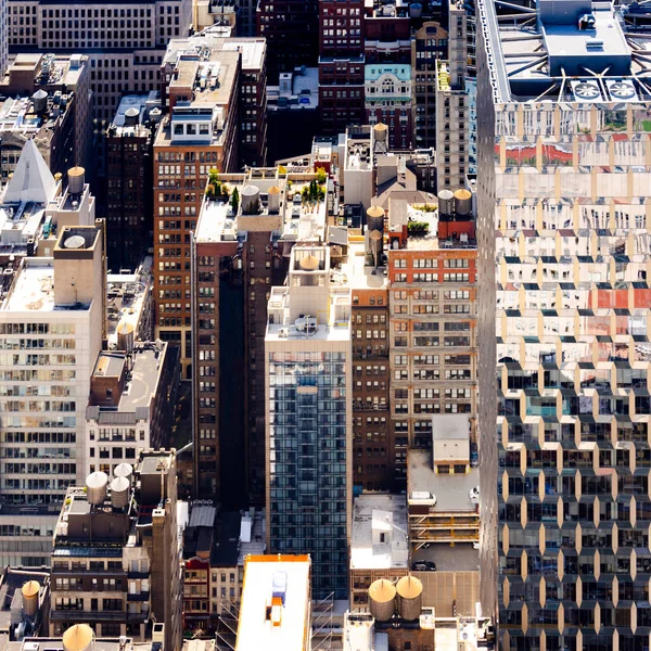 View New York Downtown View Point Usa Multiple Skyscrapers Roofs — Stock Photo, Image