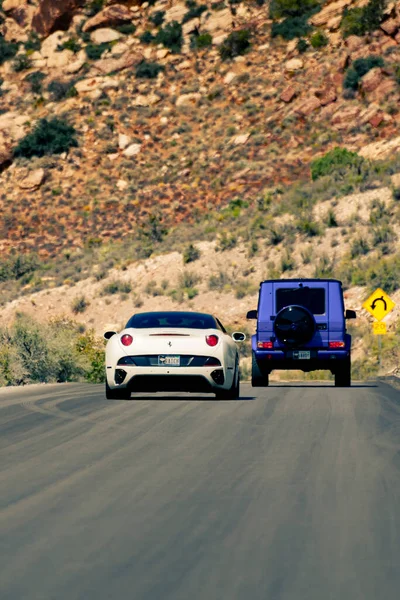 Nevada Usa Septembre 2019 Déplacement Ferrari Une Autre Voiture Sur — Photo