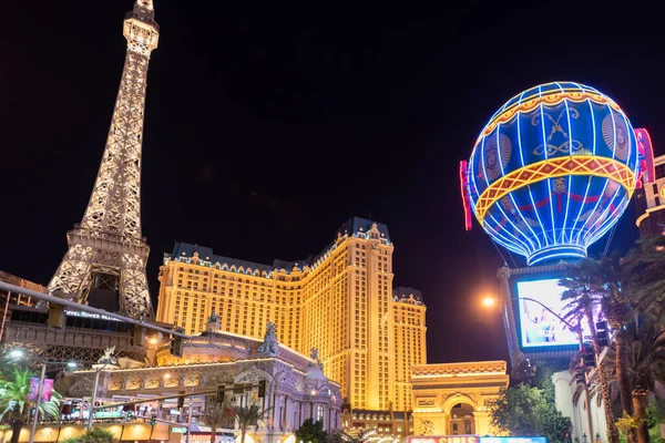 Las Vegas Usa September 2019 Streescape City Downtown Hotels Eiffeltoren — Stockfoto