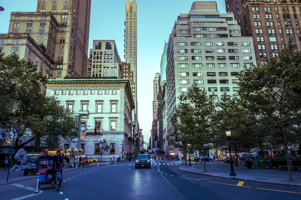 Nova Iorque Eua Setembro 2019 Streescape Centro Cidade Estrada Com — Fotografia de Stock