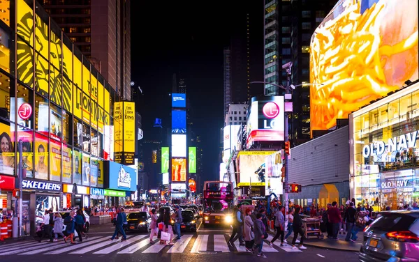 Nueva York Septiembre 2019 Vista Times Square Por Noche Mucha —  Fotos de Stock