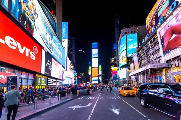 Nueva York Septiembre 2019 Vista Times Square Por Noche Mucha —  Fotos de Stock