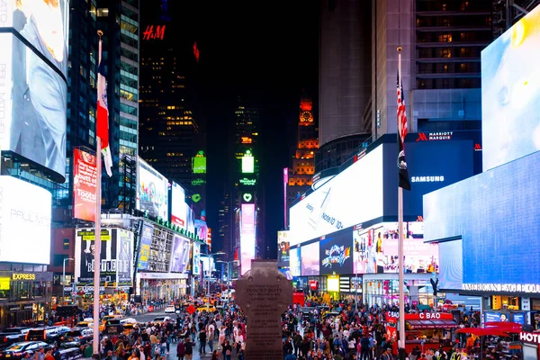 Nueva York Septiembre 2019 Vista Times Square Por Noche Monumento —  Fotos de Stock