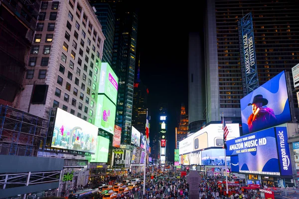 Nueva York Septiembre 2019 Vista Times Square Por Noche Monumento —  Fotos de Stock