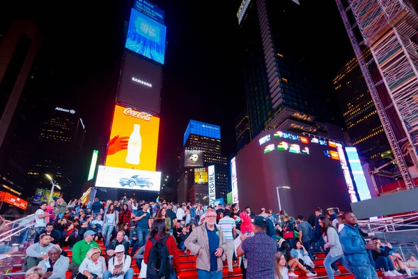 Nueva York Septiembre 2019 Vista Times Square Por Noche Mucha —  Fotos de Stock