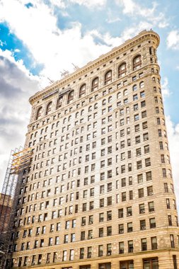 NEW YORK, ABD - EPTEMBER, 2019: Şehir merkezindeki Flatiron Binası cephesi